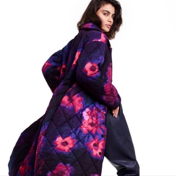 🆕RACHEL COMEY X TARGET SMUDGE PRINT PINK & PURPLE FLORAL QUILTED JACKET COAT - Picture 6 of 12